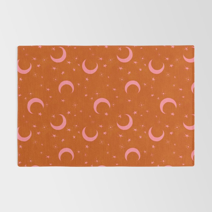 Goodnight Sky - pink and rust Rug Gallery Image 2