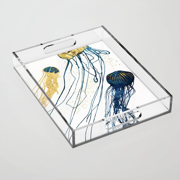 Metallic Jellyfish II Acrylic Tray Gallery Image 1