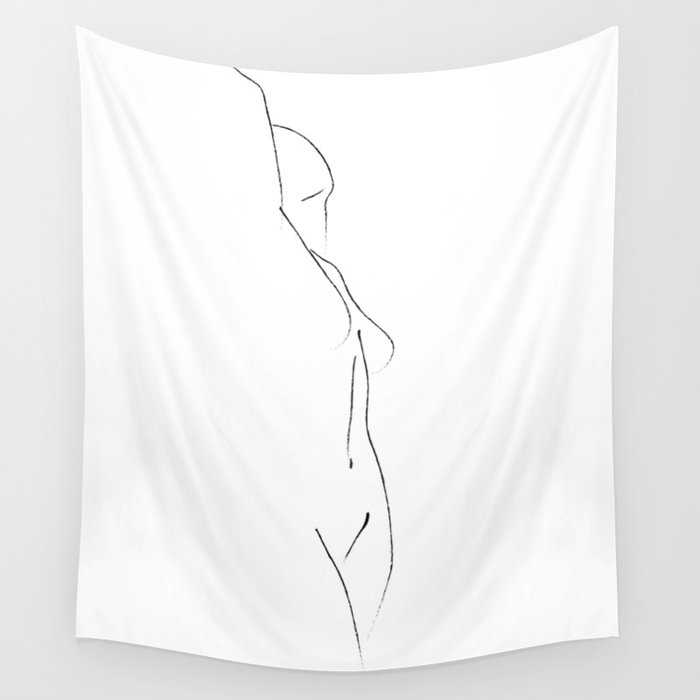 Minimal Line Drawing 3 Wall Tapestry Gallery Image 4