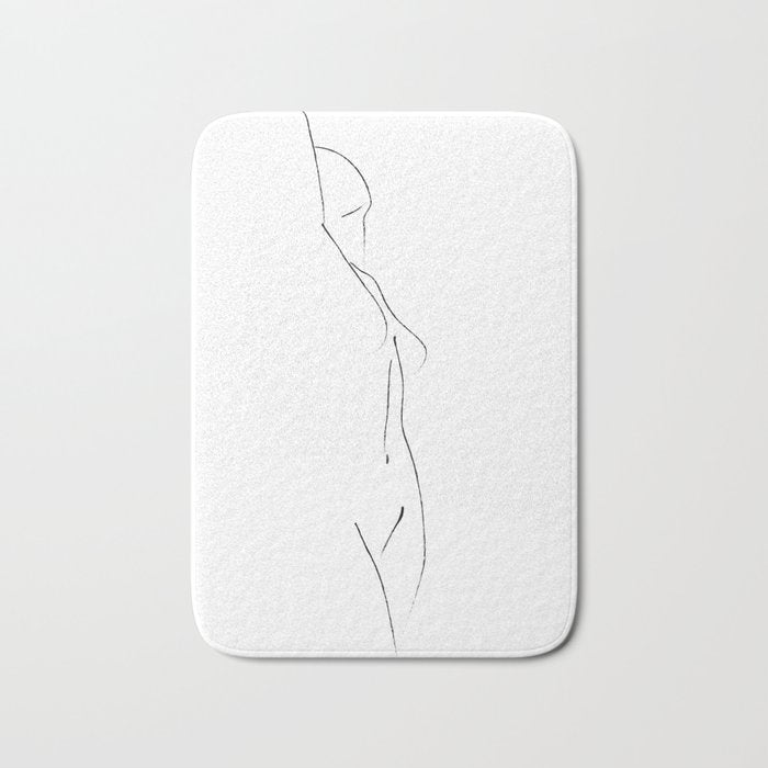 Minimal Line Drawing 3 Bath Mat Gallery Image 1