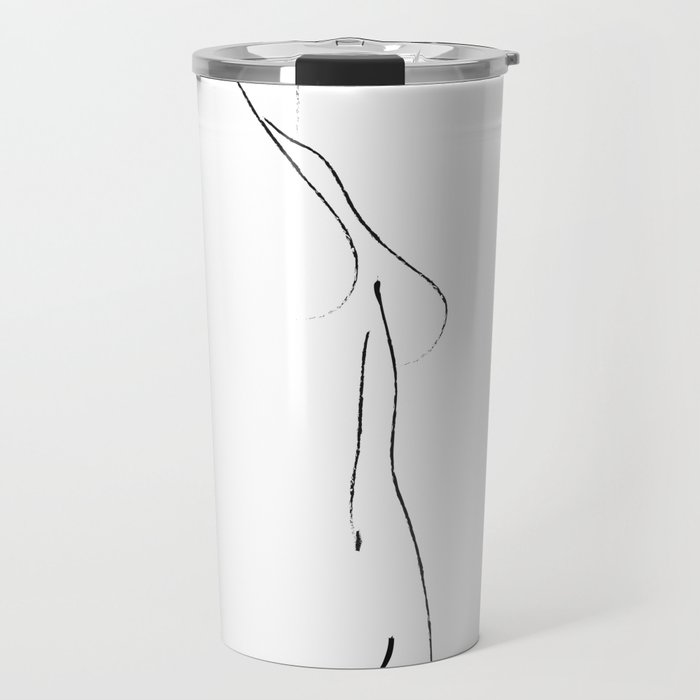 Minimal Line Drawing 3 Travel Mug Gallery Image 1