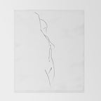 Minimal Line Drawing 3 Throw Blanket Gallery Image 2
