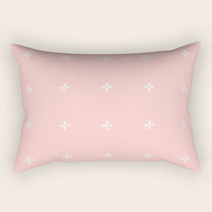Tiny Petal Polka Dots Pattern Rectangular Pillow Gallery Image 2