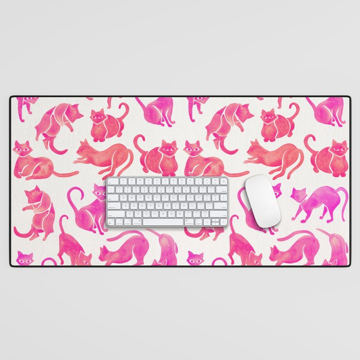 Cat Positions - Pink OmbrÃ© Palette Desk Mat Gallery Image 1