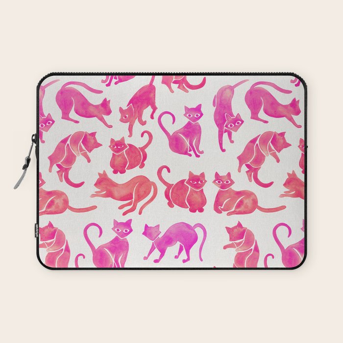 Cat Positions - Pink OmbrÃ© Palette Laptop Sleeve Gallery Image 1