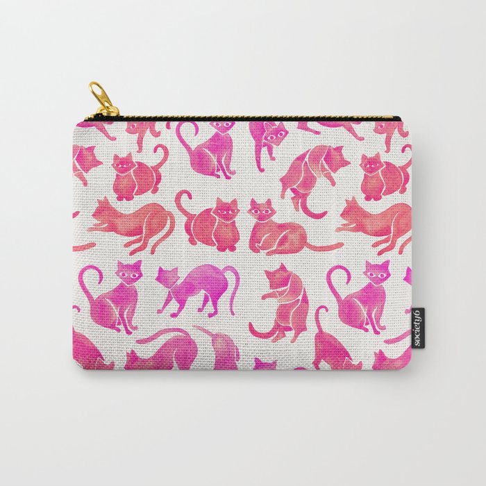 Cat Positions - Pink OmbrÃ© Palette Carry All Pouch Gallery Image 1