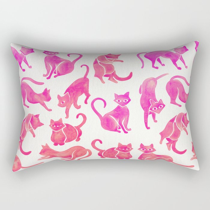 Cat Positions - Pink OmbrÃ© Palette Rectangular Pillow Gallery Image 2