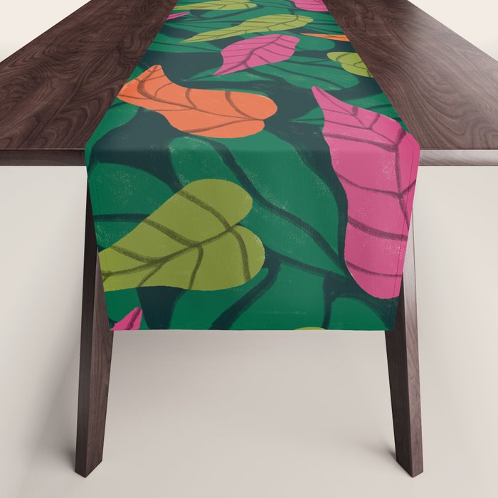 Tropical Leaf Pattern  Table Runner Gallery Image 1