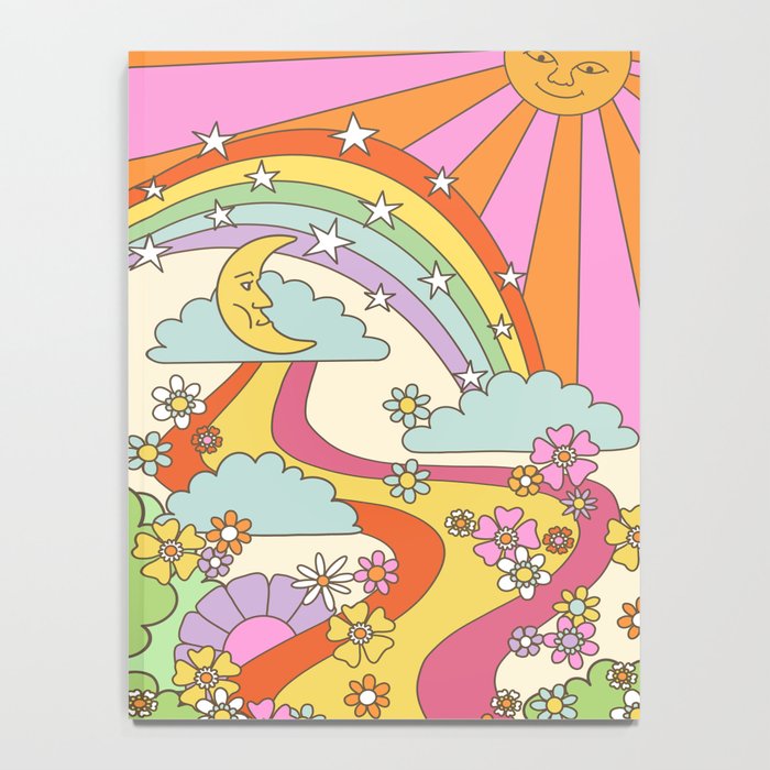retro hippie boho print  Notebook Gallery Image 4