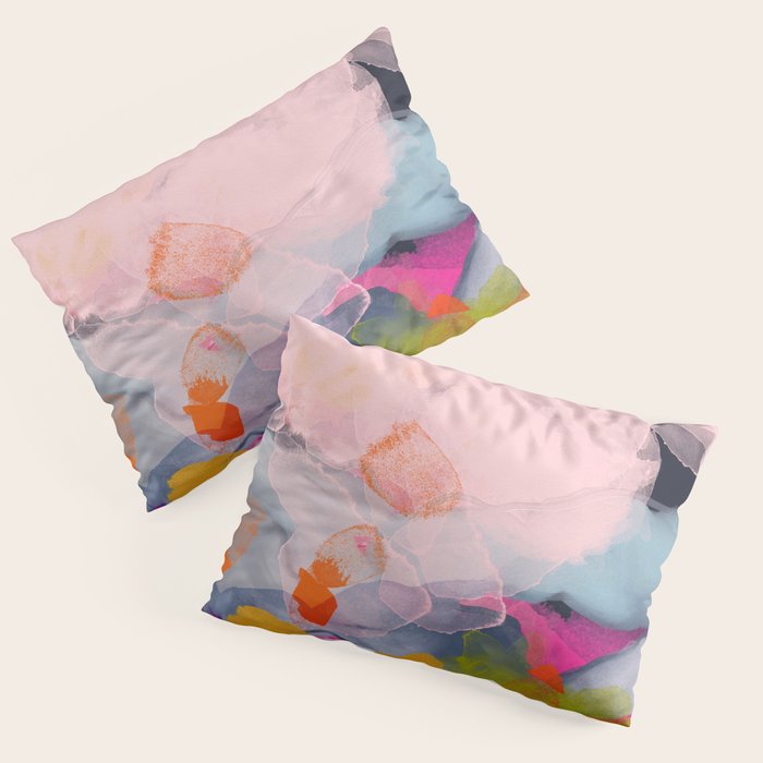 pastel pink landscape abstract Pillow Sham Gallery Image 3