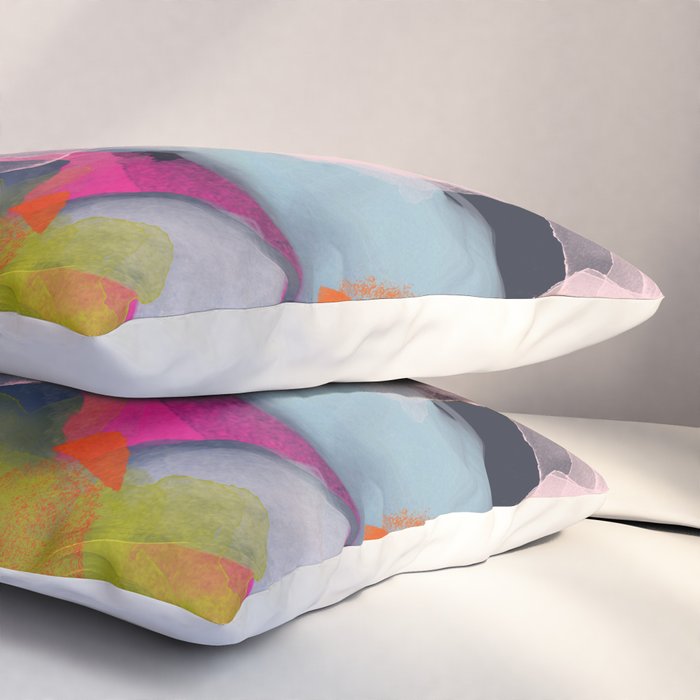 pastel pink landscape abstract Pillow Sham Gallery Image 3