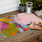 pastel pink landscape abstract Outdoor Rug Gallery Image 2