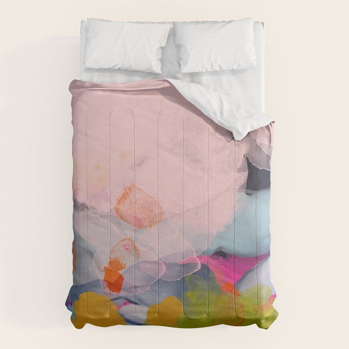 pastel pink landscape abstract Comforter Gallery Image 6