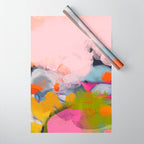pastel pink landscape abstract Wrapping Paper Gallery Image 1