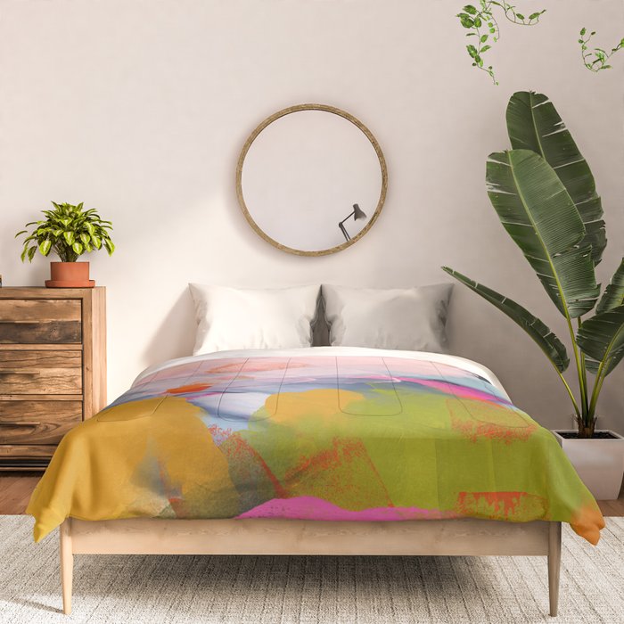 pastel pink landscape abstract Comforter Gallery Image 3