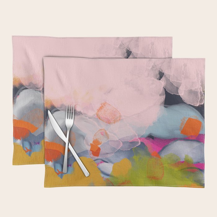 pastel pink landscape abstract Placemat Gallery Image 1