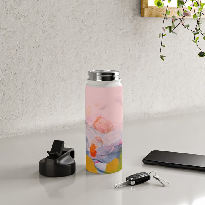 pastel pink landscape abstract Water Bottle Gallery Image 4