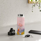pastel pink landscape abstract Water Bottle Gallery Image 4