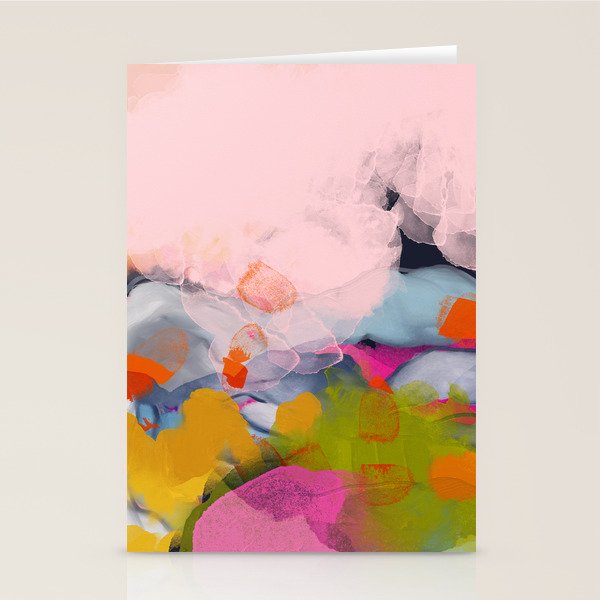 pastel pink landscape abstract Stationery Card Gallery Image 2