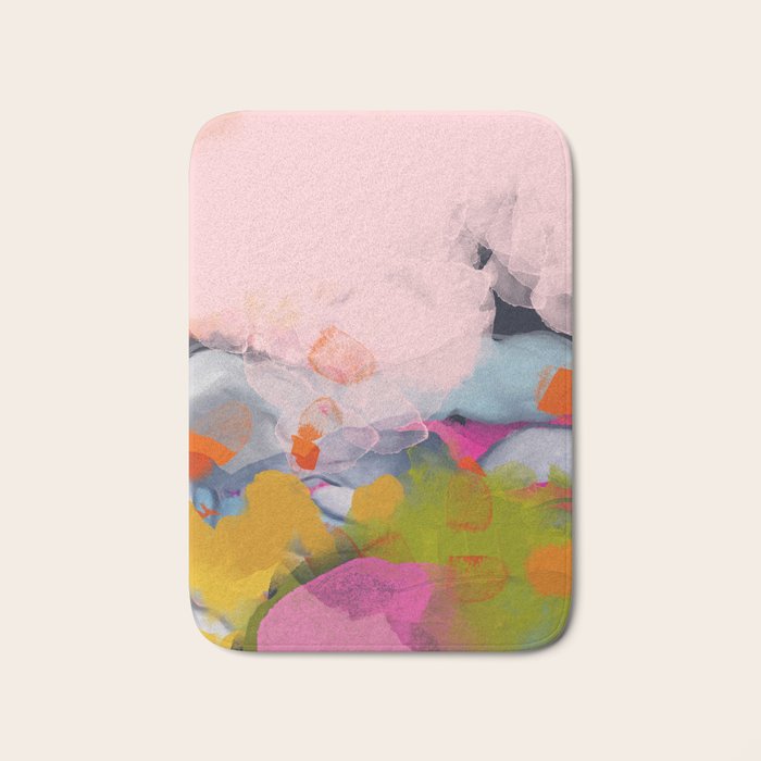 pastel pink landscape abstract Bath Mat Gallery Image 1