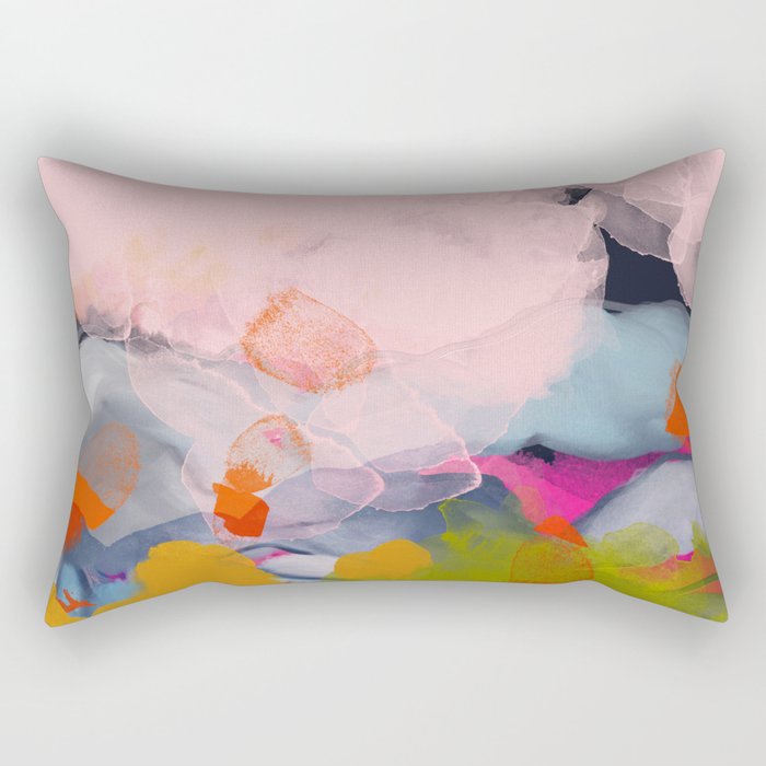 pastel pink landscape abstract Rectangular Pillow Gallery Image 1