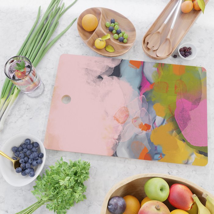 pastel pink landscape abstract Cutting Board Gallery Image 2