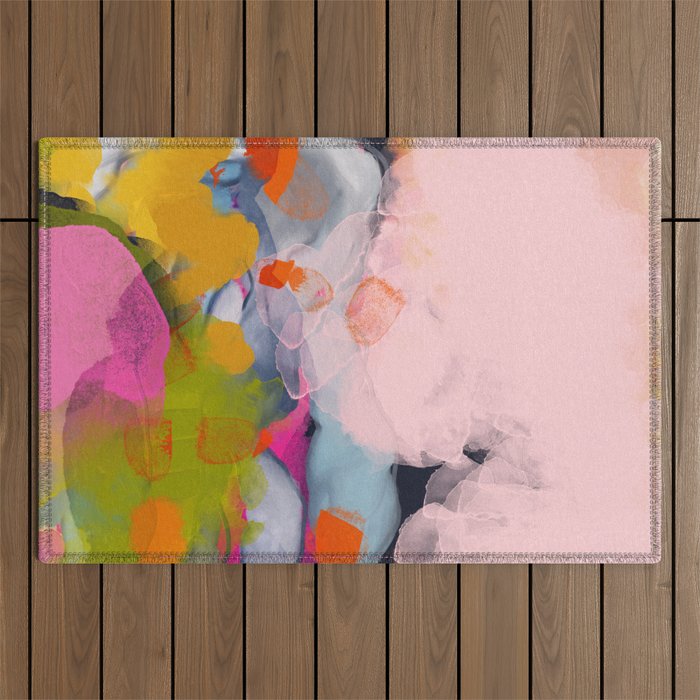 pastel pink landscape abstract Outdoor Rug Gallery Image 1