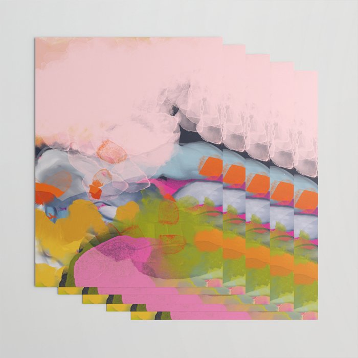 pastel pink landscape abstract Wrapping Paper Gallery Image 3