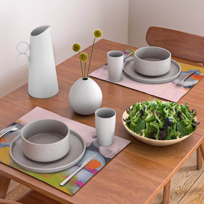 pastel pink landscape abstract Placemat Gallery Image 2