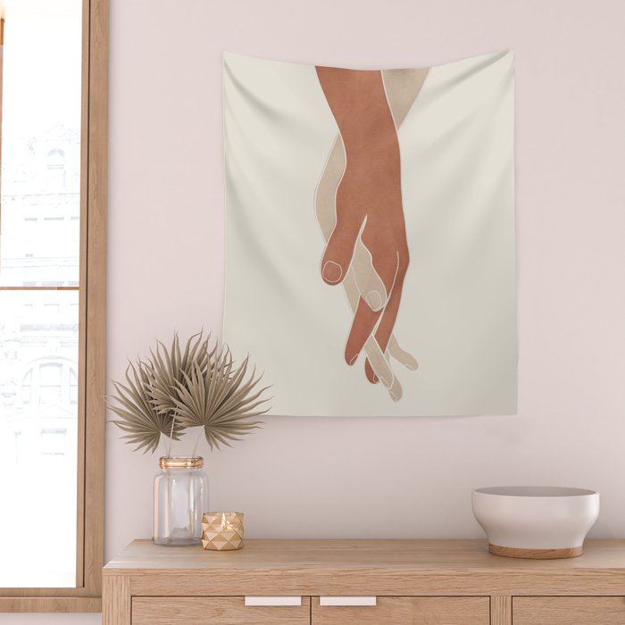 Holding Hands Wall Tapestry Gallery Image 2