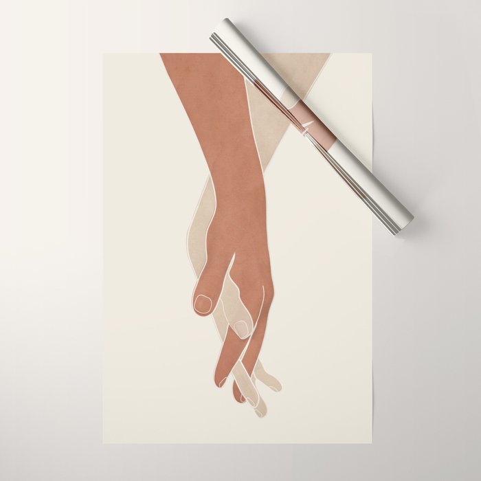 Holding Hands Wrapping Paper Gallery Image 1
