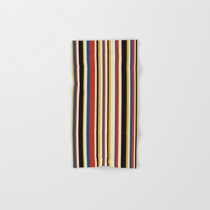 Classic Stripes IX - Bauhaus Palette Bath Towel Gallery Image 1