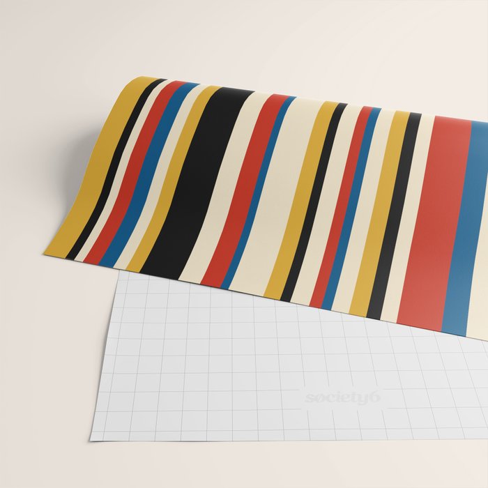 Classic Stripes IX - Bauhaus Palette Wrapping Paper Gallery Image 2