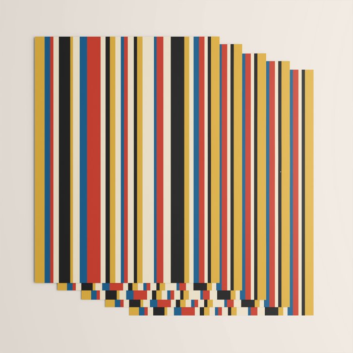 Classic Stripes IX - Bauhaus Palette Wrapping Paper Gallery Image 3