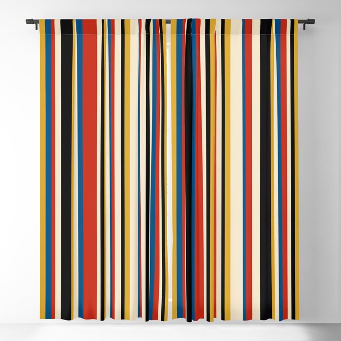 Classic Stripes IX - Bauhaus Palette Window Curtain Gallery Image 5