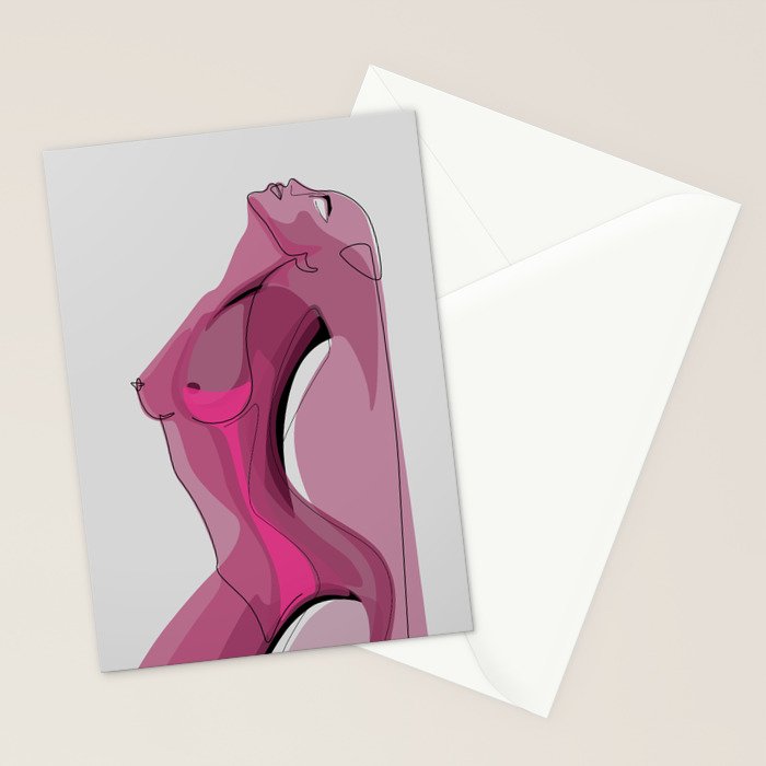 Pink Nudity Stationery Card Gallery Image 2