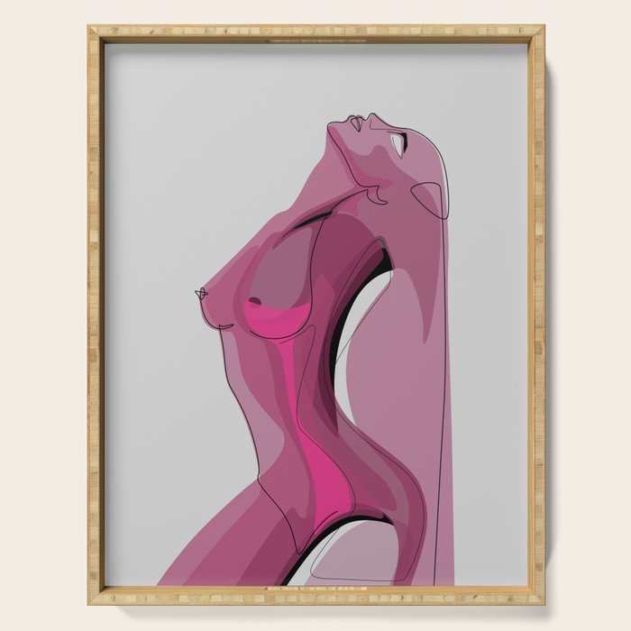 Pink Nudity Serving Tray Gallery Image 1