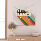 Let's Dance - retro rainbow typography Wall Tapestry Gallery Image 2