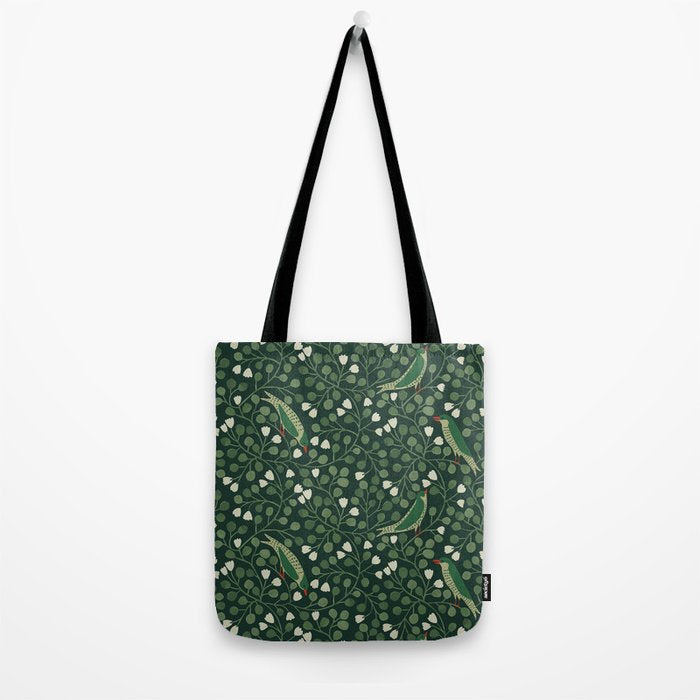 Aviary Vine - Forest Green Tote Bag Gallery Image 2