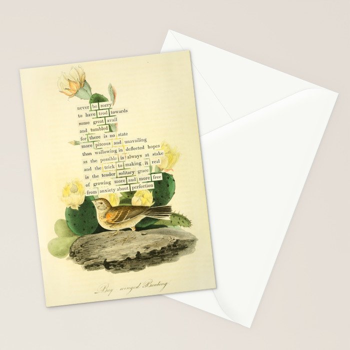 Bay-winged Bunting Divination from # An Almanac of Birds # Divinations for Uncertain Days Stationery Card Gallery Image 2