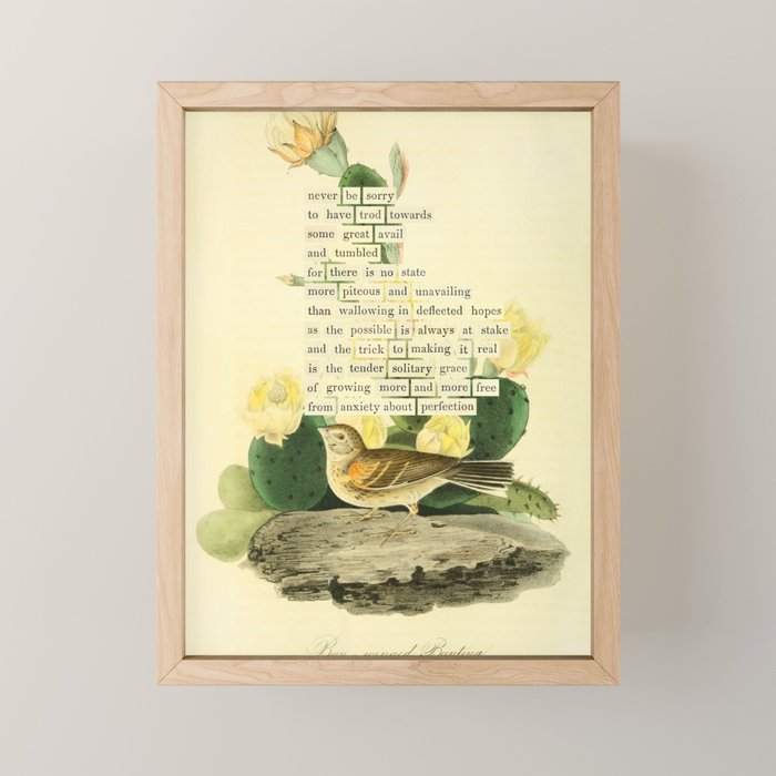 Bay-winged Bunting Divination from # An Almanac of Birds # Divinations for Uncertain Days Mini Art Print Gallery Image 1
