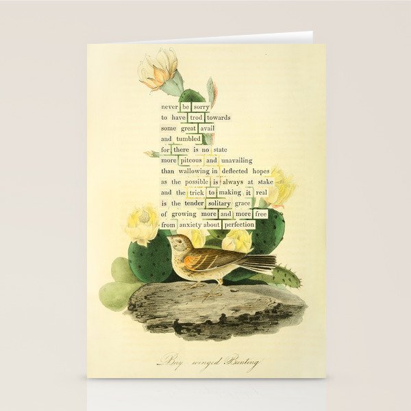 Bay-winged Bunting Divination from # An Almanac of Birds # Divinations for Uncertain Days Stationery Card Gallery Image 2