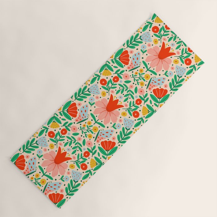 Whimsical Floral - colorful garden  Yoga Mat Gallery Image 1