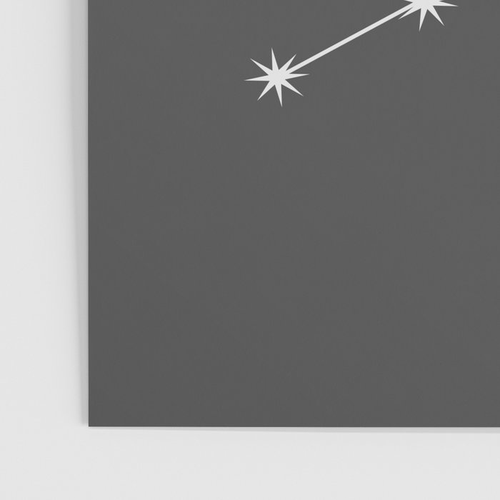 Virgo Zodiac Star Constellation Line Art Grey Poster Gallery Image 3