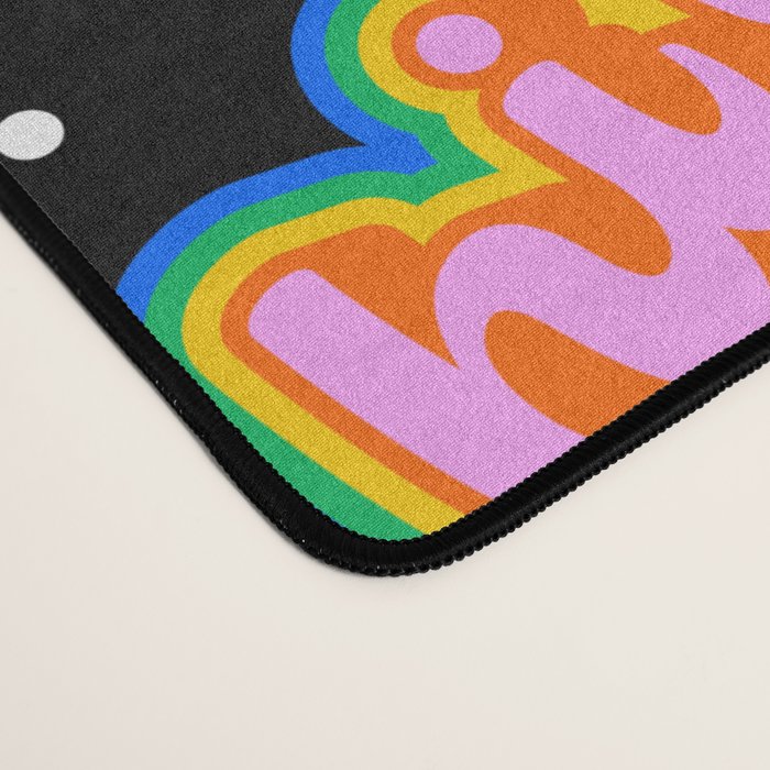 Fun retro quote sticker pattern Desk Mat Gallery Image 4