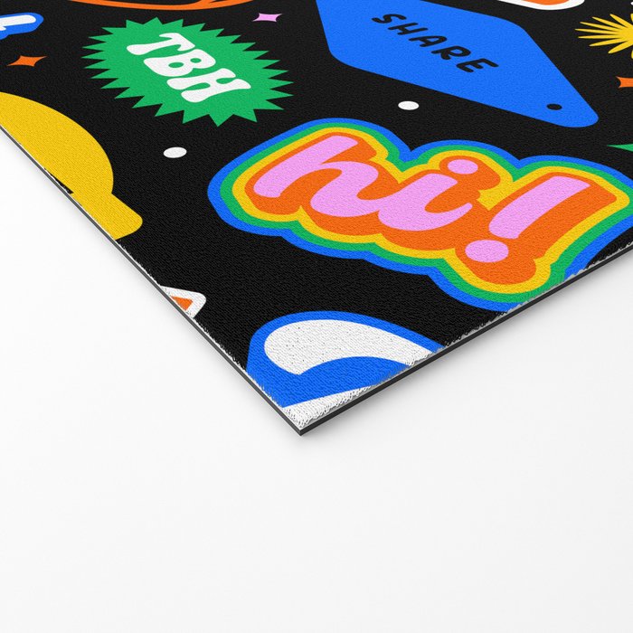 Fun retro quote sticker pattern Welcome Mat Gallery Image 2