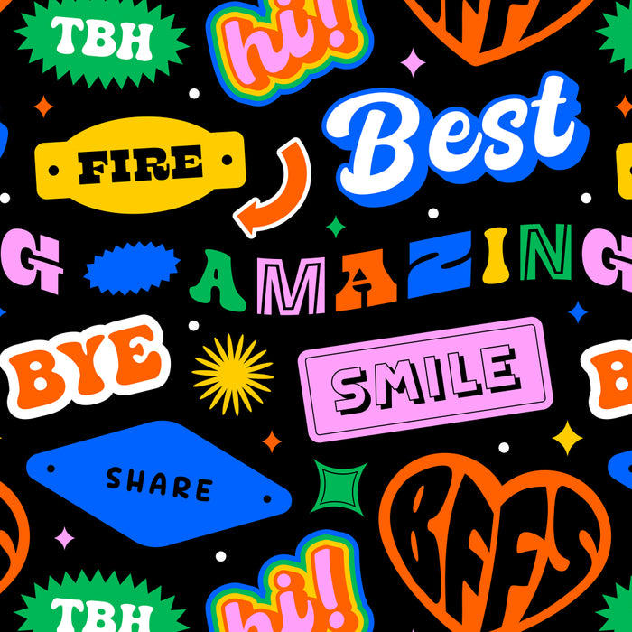 Fun retro quote sticker pattern Coffee Mug Gallery Image 2