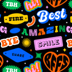 Fun retro quote sticker pattern Coffee Mug Gallery Image 2