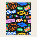 Fun retro quote sticker pattern Notebook Gallery Image 4