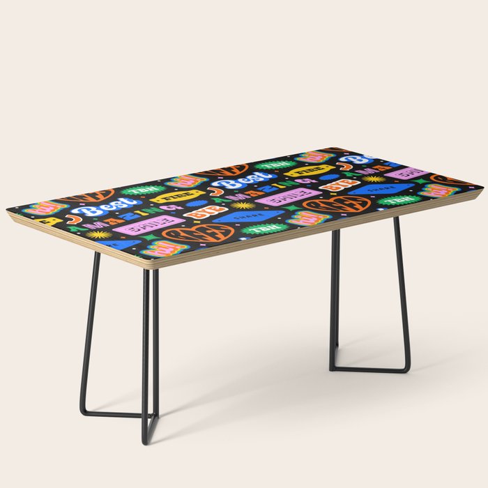 Fun retro quote sticker pattern Coffee Table Gallery Image 1